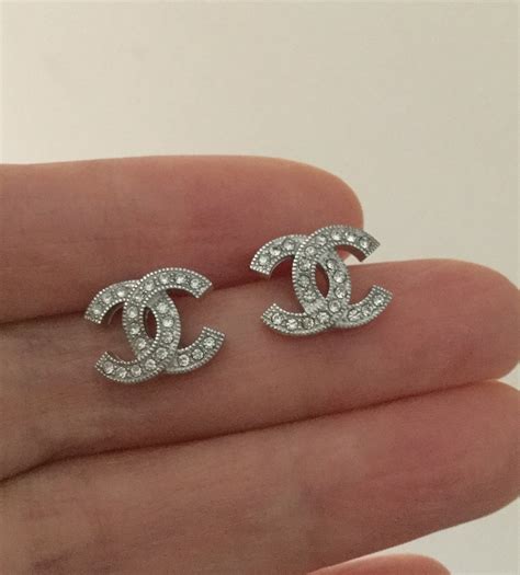 chanel earrings sterling silver|plain silver chanel earrings.